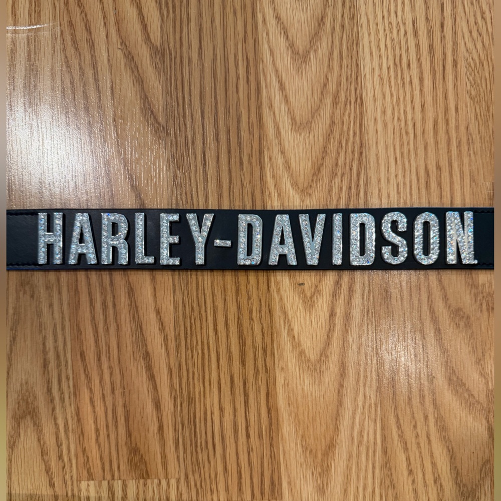 Belt- Harley-Davidson Bling Black Belt with Sparkling Lettering
